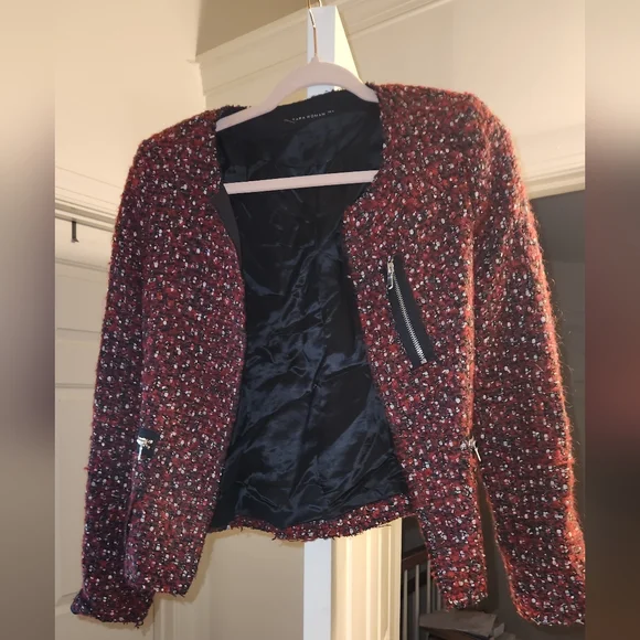 ZARA WOMAN TWEED JACKET - Picture 1 of 5